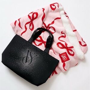 Victoria's Secret Shine Tote Bag + Cozy Blanket